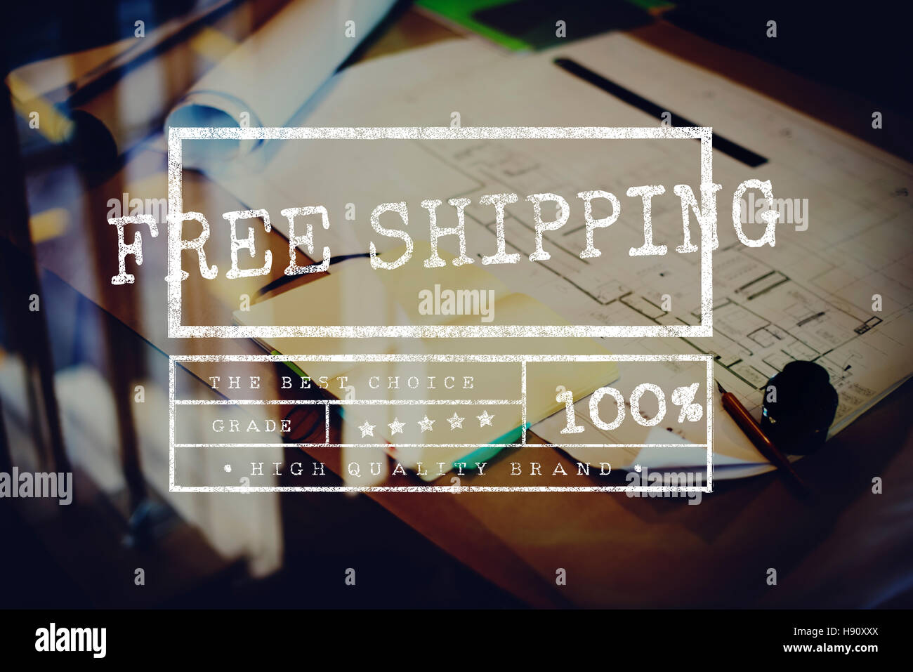 Shiiping gratuitement en ligne Produits populaires Shippment Banque D'Images