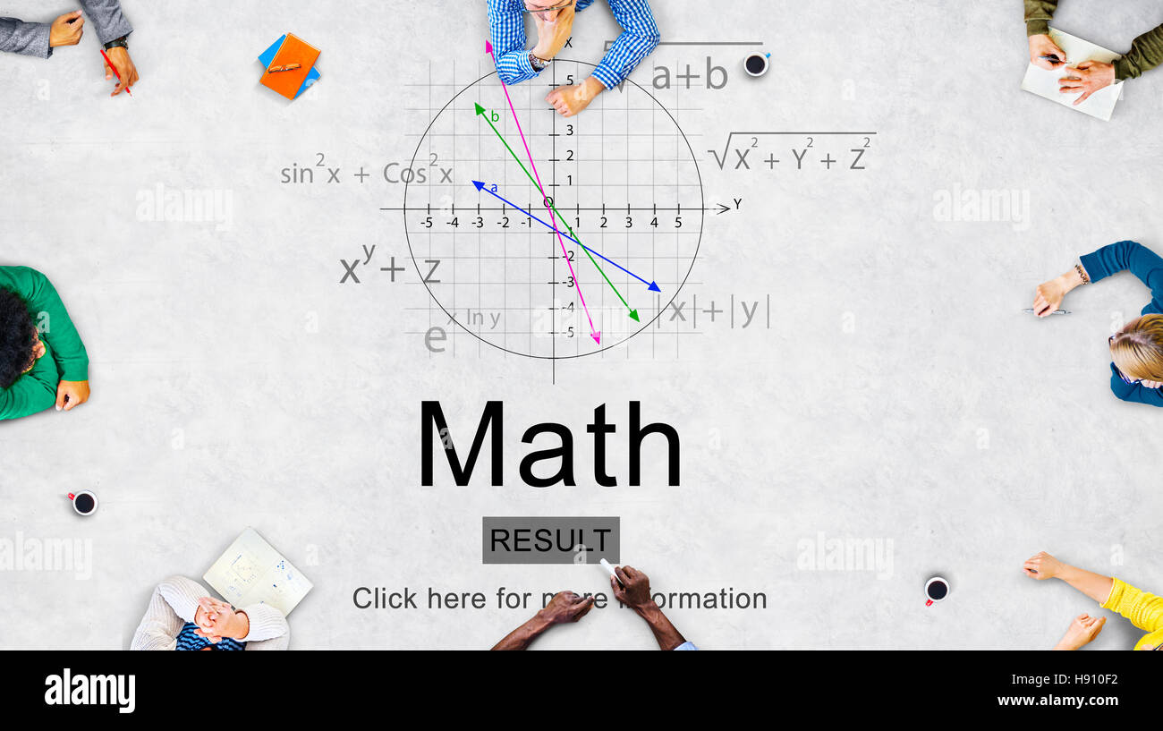 Les connaissances mathématiques de l'Éducation Mathématique Concept l'école Banque D'Images