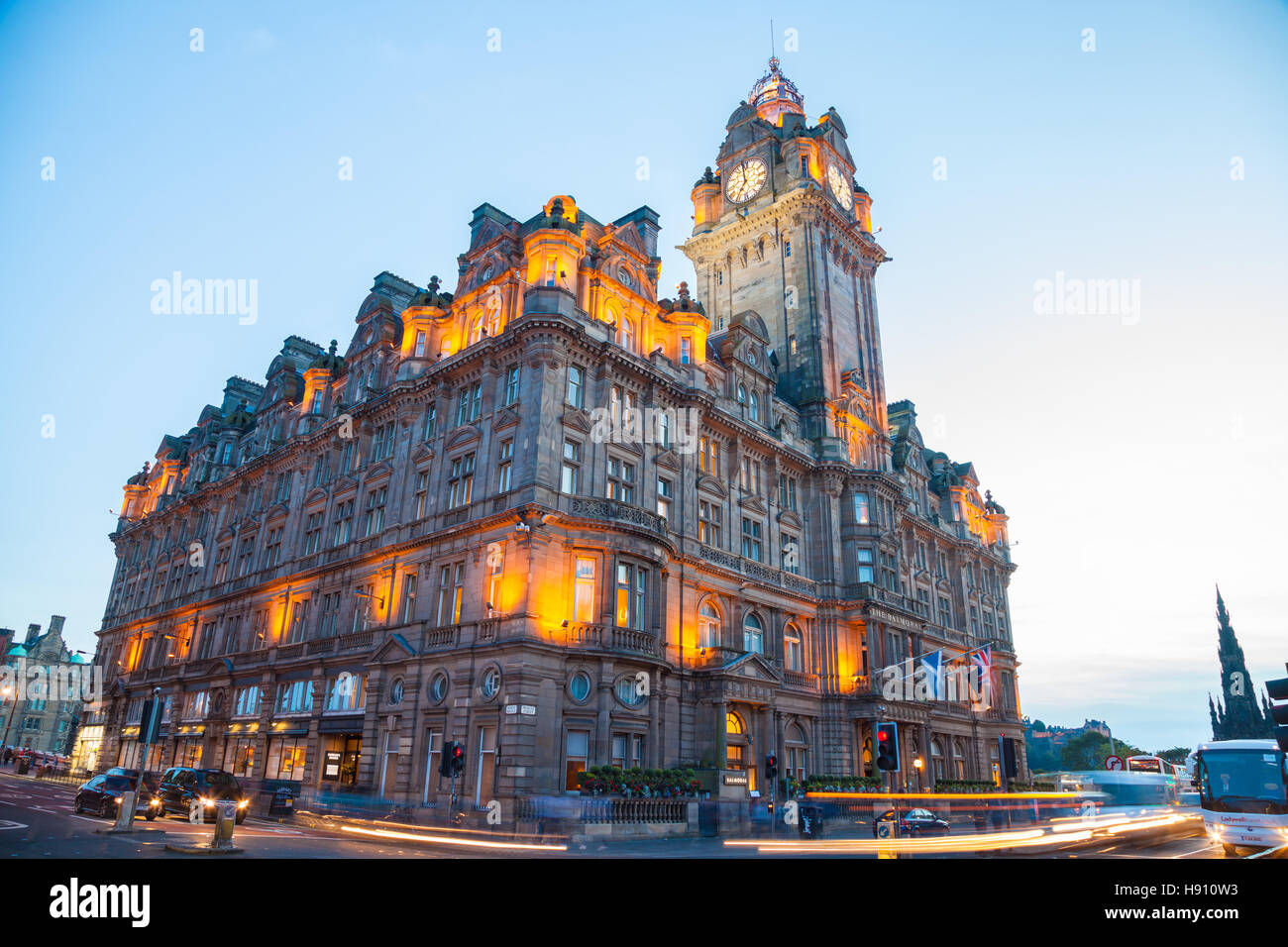 L'Hôtel Balmoral sur Princes Street, Édimbourg en Écosse. Banque D'Images