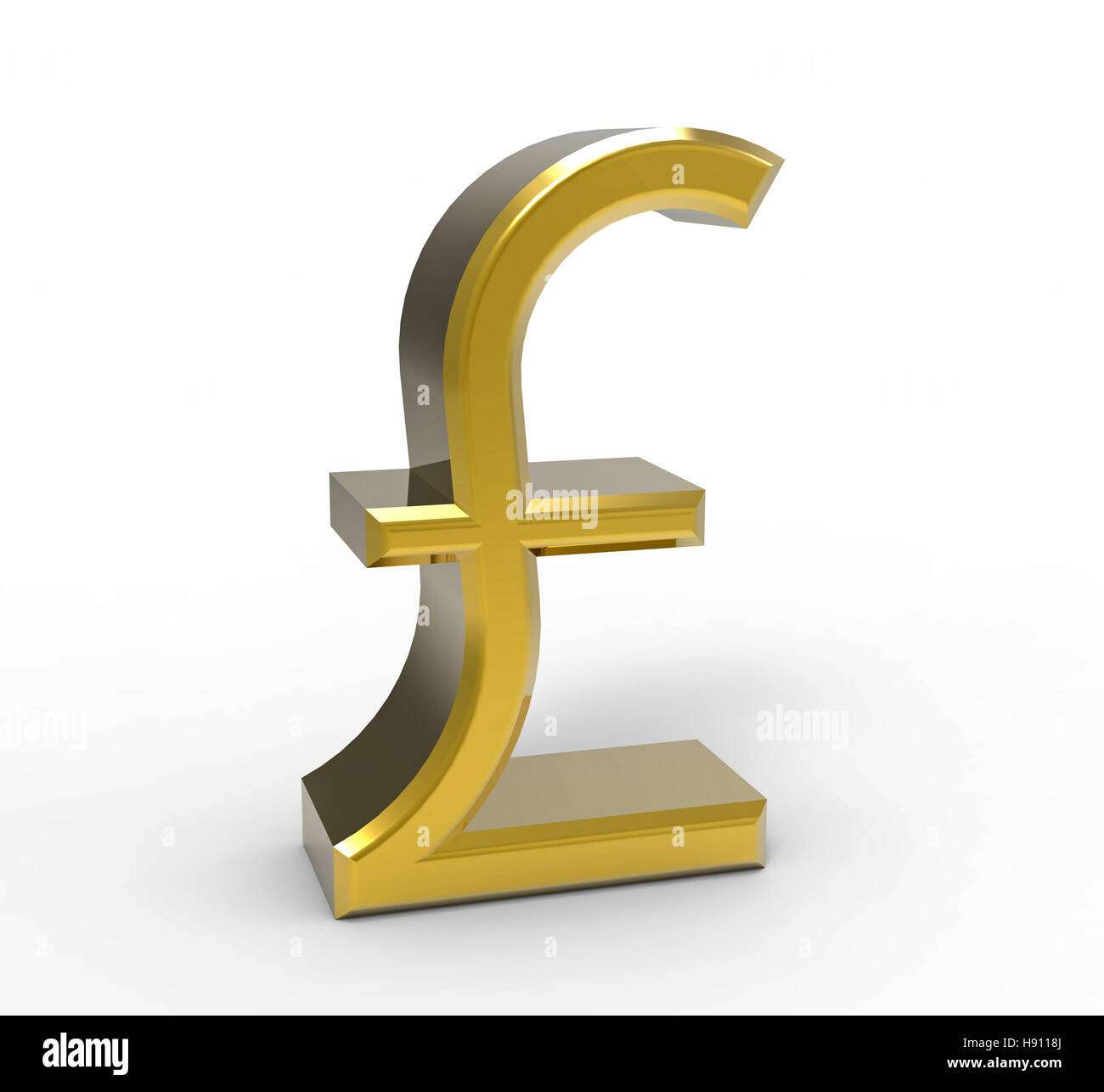 Symbole de la livre sterling, la monnaie britannique, rendu 3D Banque D'Images