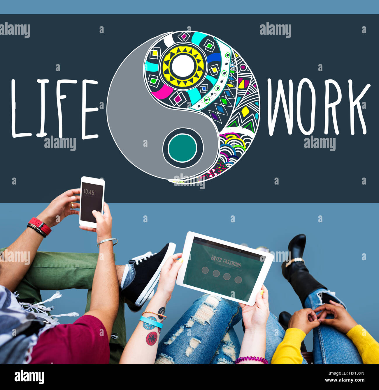 Équilibre travail Vie Active Concept Style Nature fonctionnelle Banque D'Images