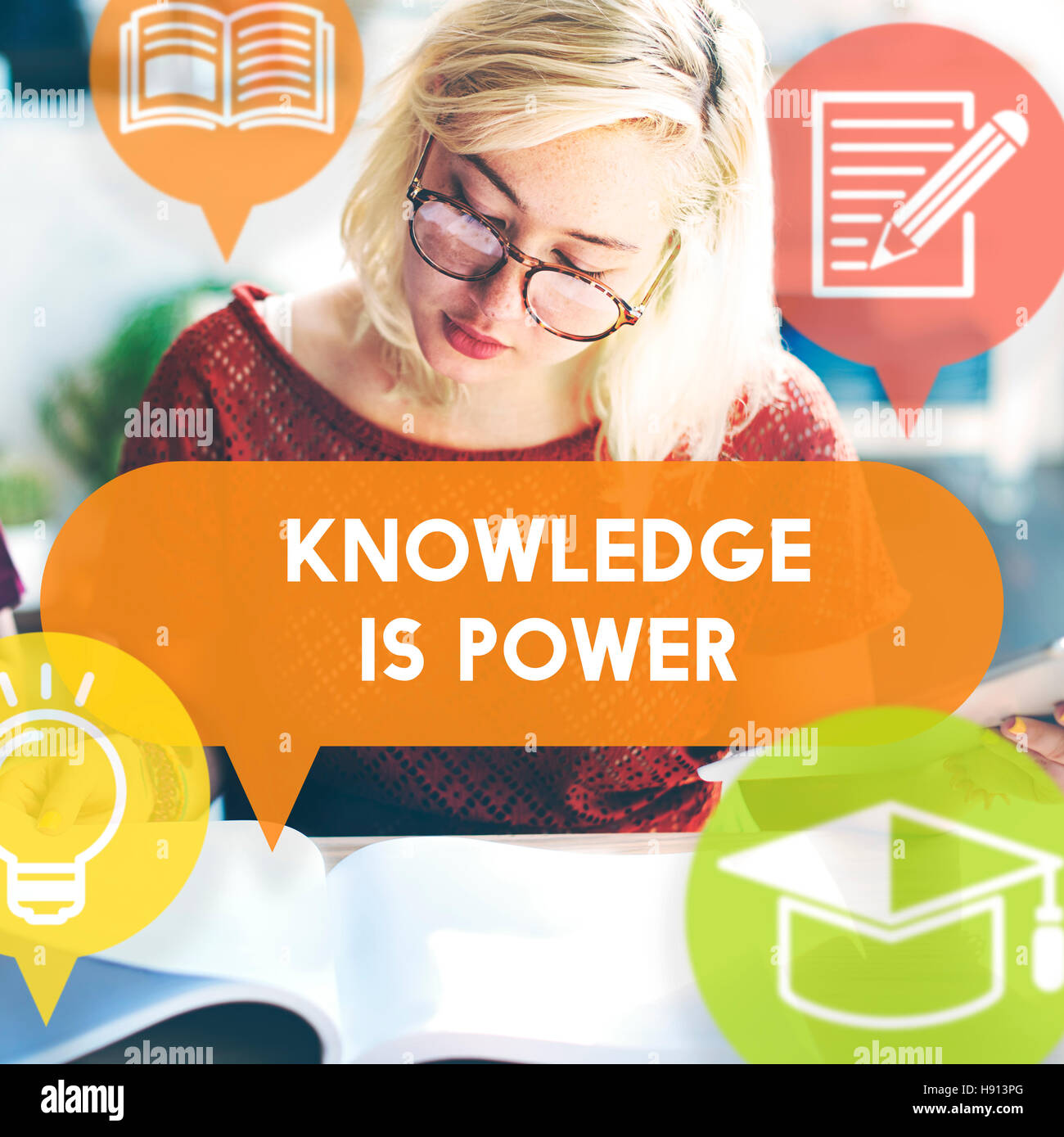 L'éducation d'alimentation connaissances Concept Insight Carrière Banque D'Images