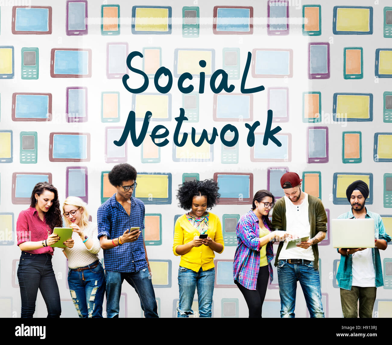 Connexion Réseau Social Global Communications Concept Banque D'Images