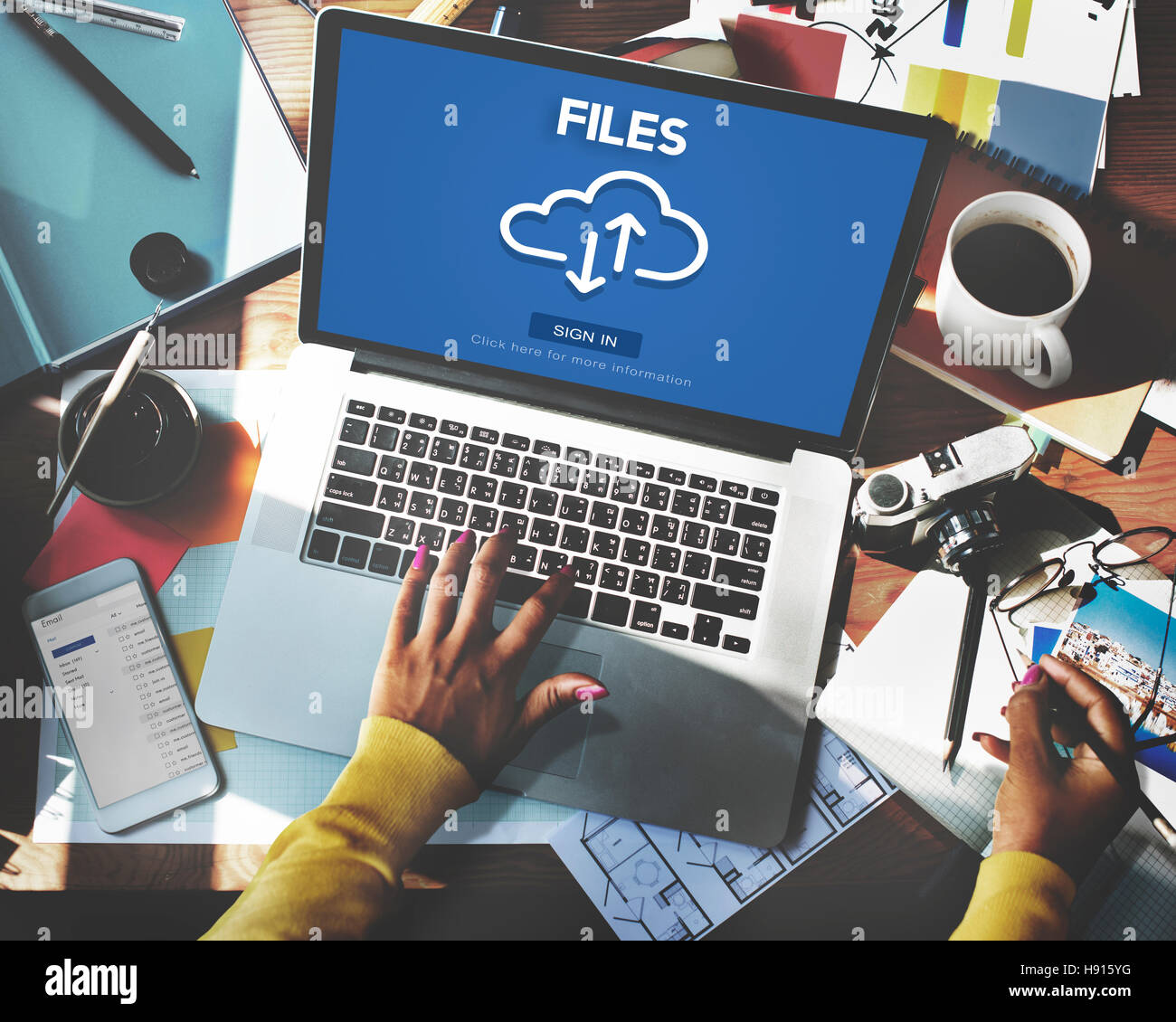 Documents Fichiers de ressources numériques en ligne Website Concept Banque D'Images