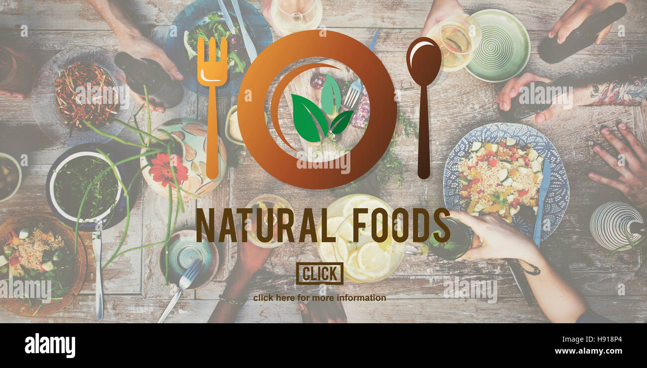 Les aliments naturels bien manger une bonne conservation Concept Diner Banque D'Images