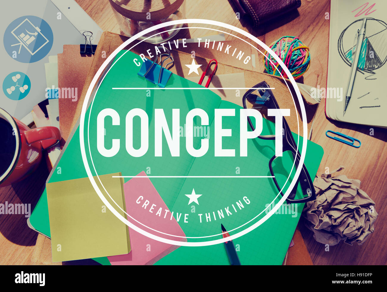 Idées créatives Concept Invention du concept de plan de perception Banque D'Images