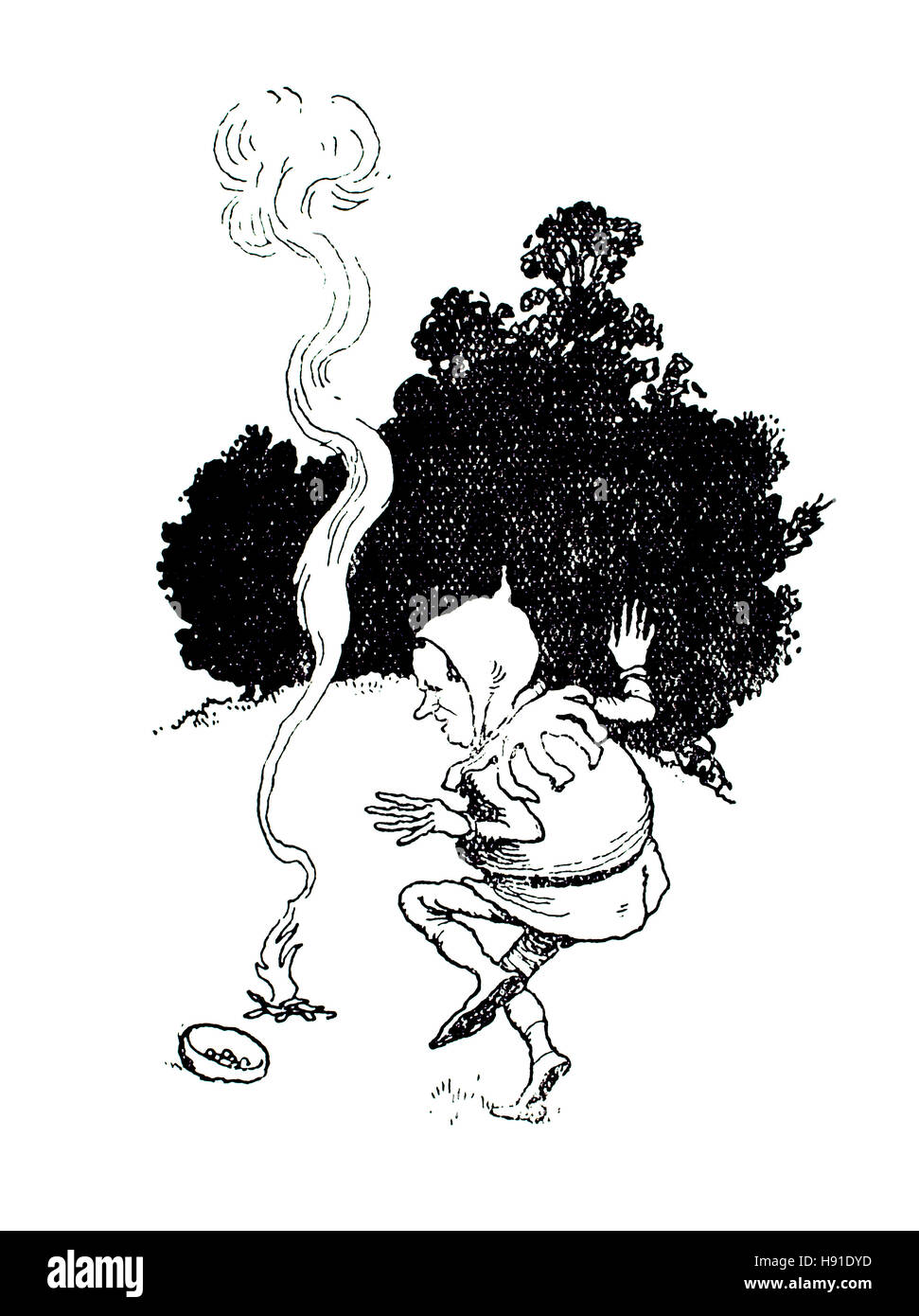 Elle sait pas, Oh ce que jollity, Children's Book Illustration par William Heath Robinson, à partir de 1934 Livre de gobelins, Kruzimugeli Banque D'Images