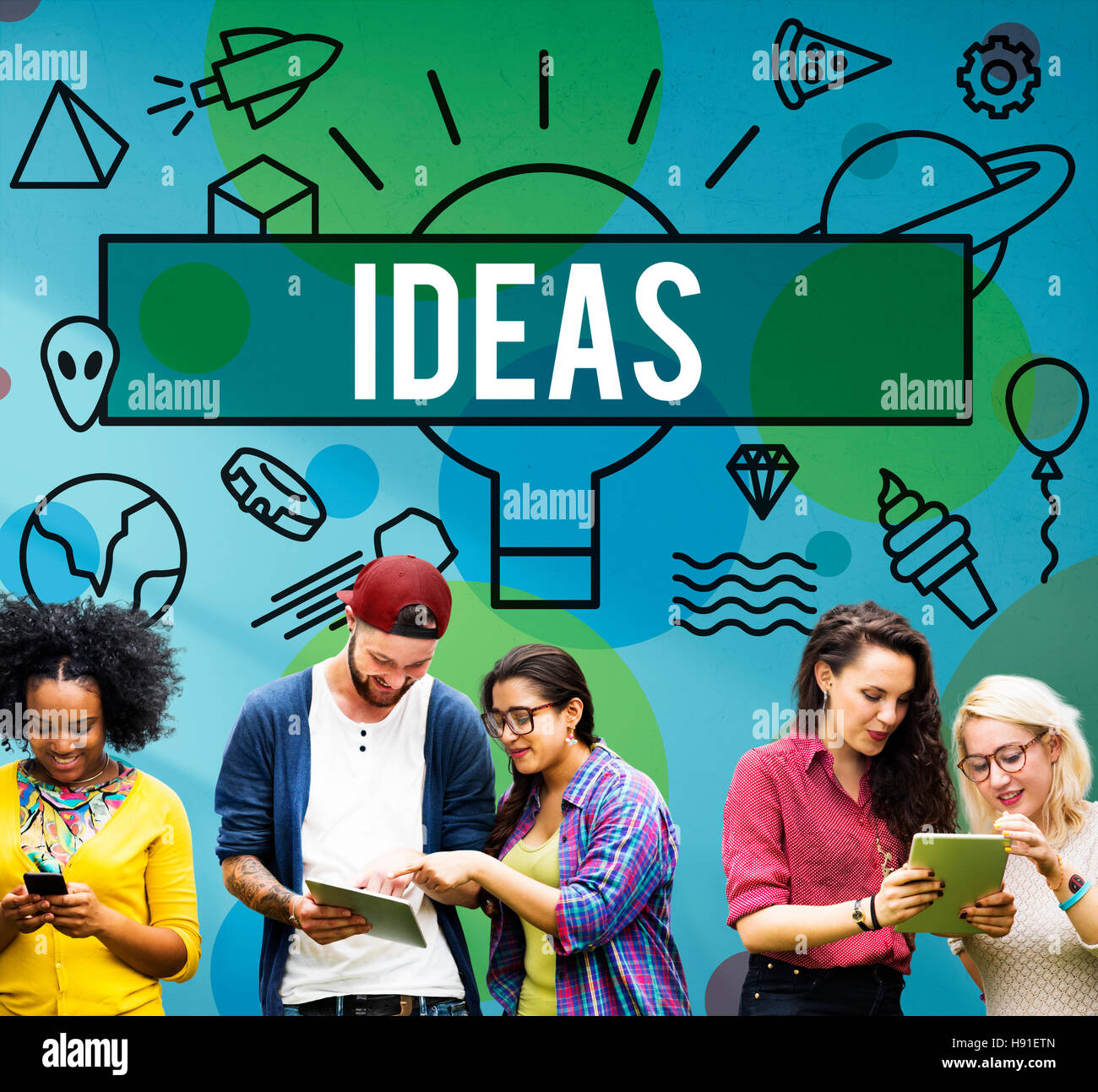 La conception des idées l'Innovation Objectif tactique Stratégie Concept Banque D'Images