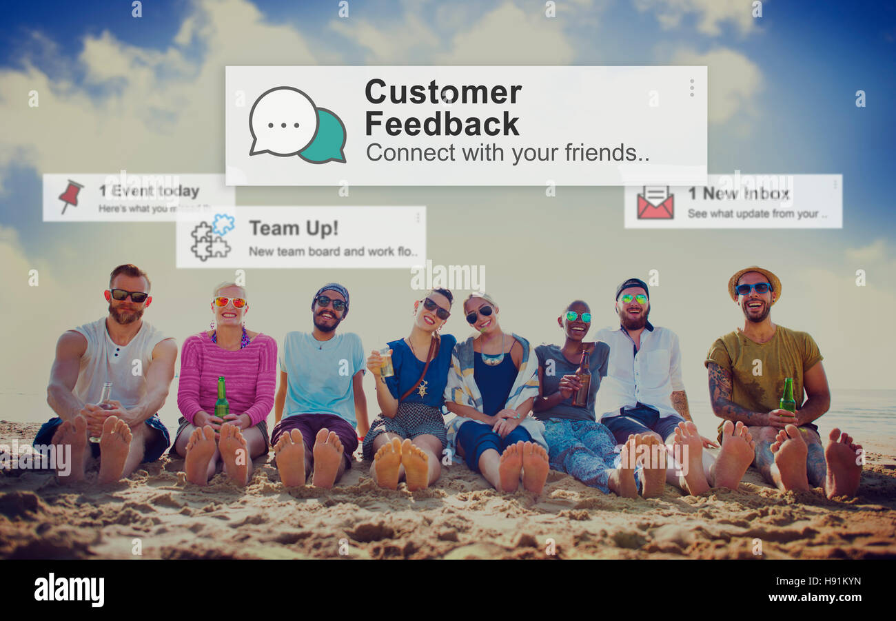 Commentaires des clients d'avis répondre Report Concept Banque D'Images