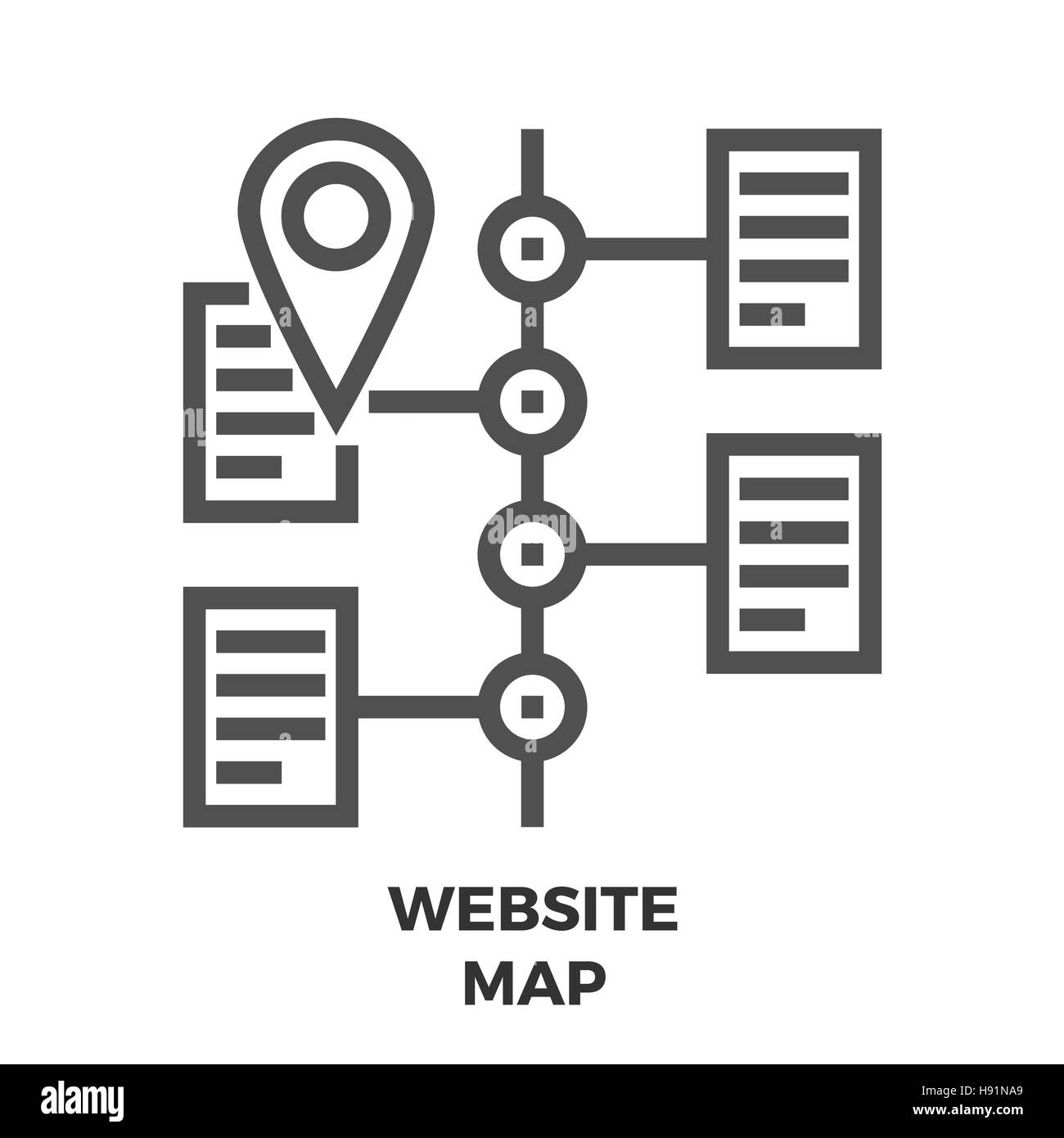 Plan du site fine ligne Icône vecteur isolé sur le fond blanc. Illustration de Vecteur