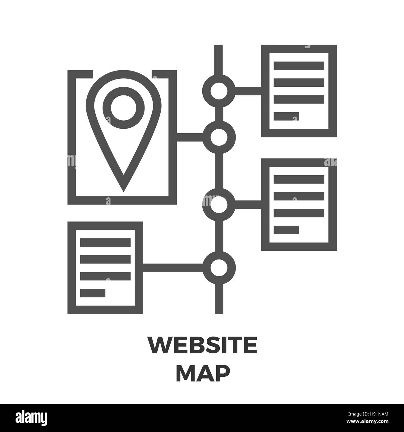 Plan du site fine ligne Icône vecteur isolé sur le fond blanc. Illustration de Vecteur
