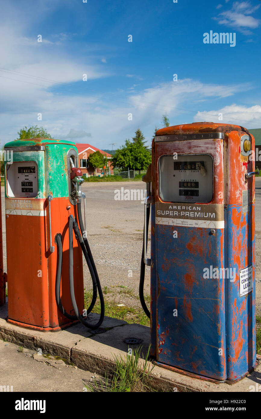 Vieille Station d'essence dans le Wyoming Banque D'Images