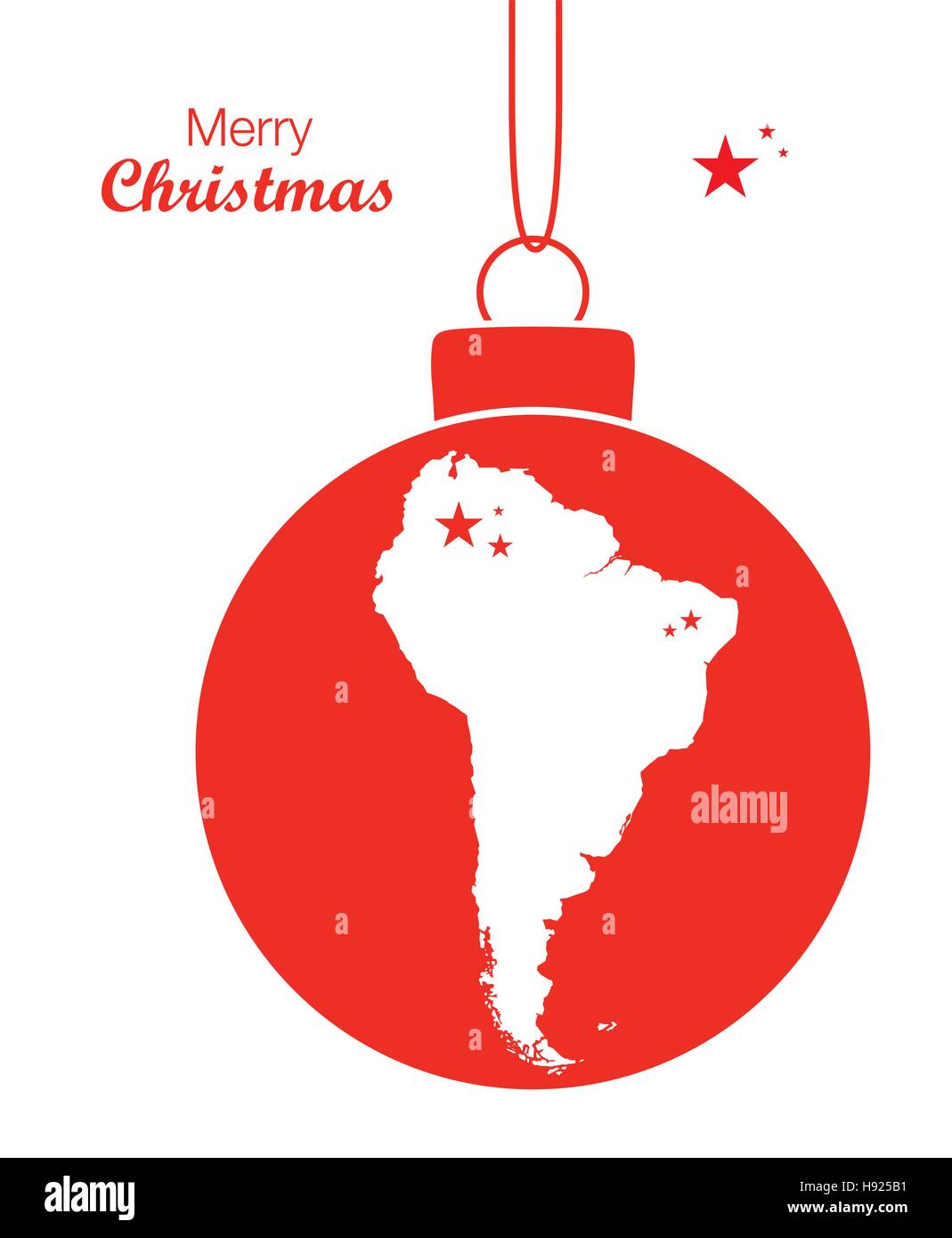 Joyeux Noël thème d'illustration avec la carte de l'Amérique du Sud Illustration de Vecteur