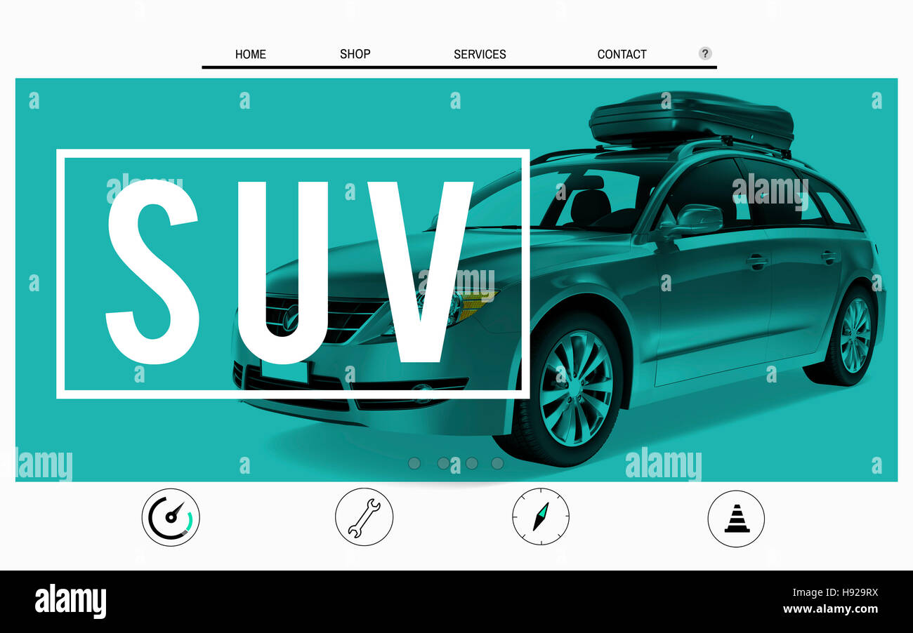 Mise en page d'accueil du site Web de voiture Concept Publicité Banque D'Images