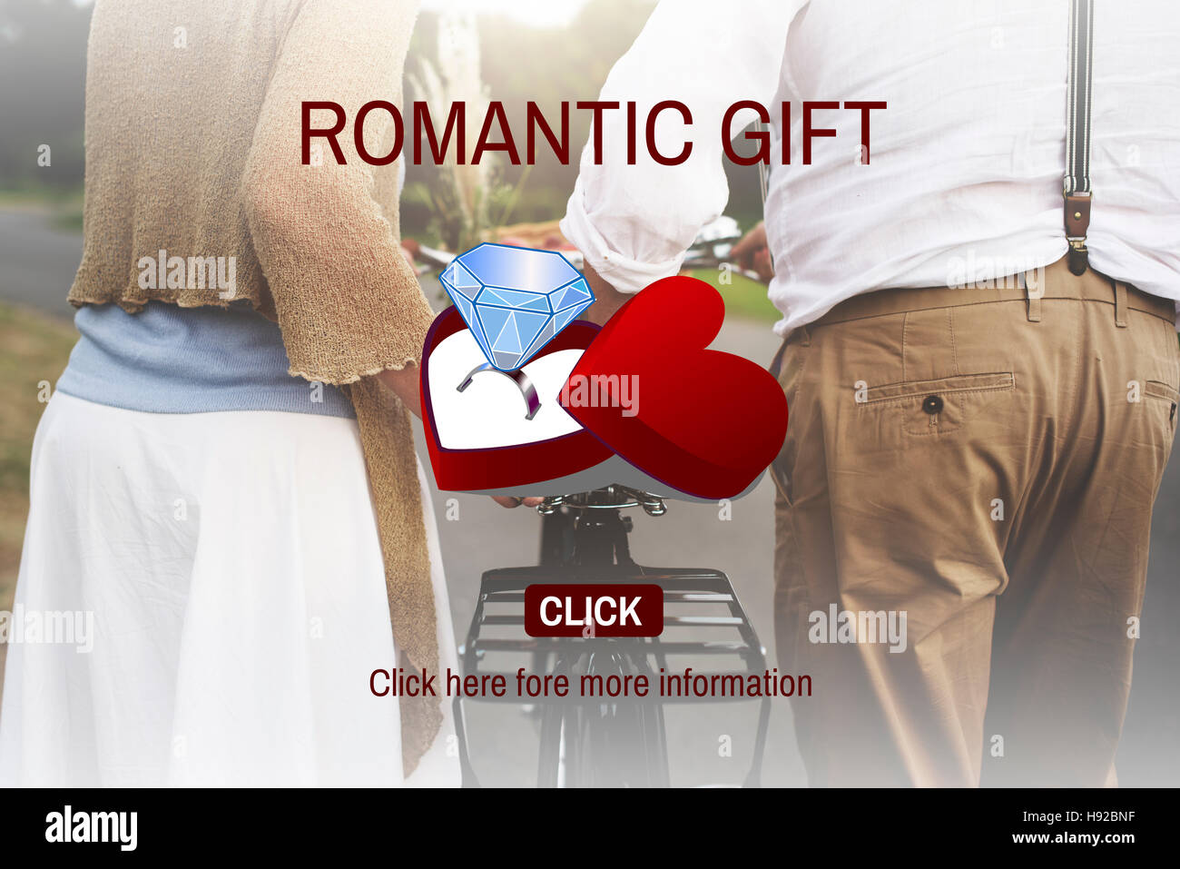 Bague romantique de cadeau surprise Concept Romantique Banque D'Images