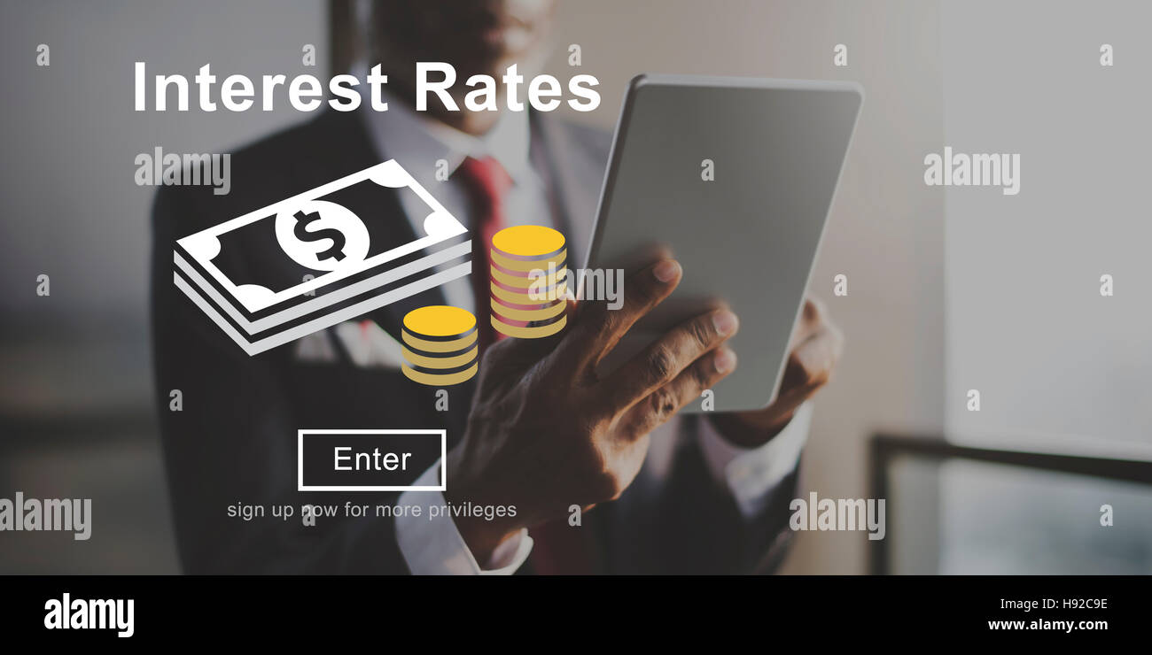 Les taux d'intérêt Pourcentage de l'argent prêt lucratif Concept Banque D'Images