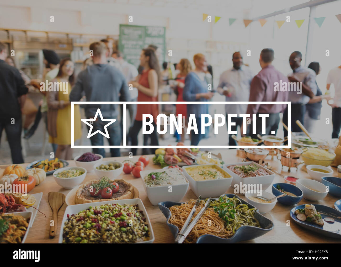 Bon appétit de délicieux plats traiteur concept culinaire savoureuse Banque D'Images