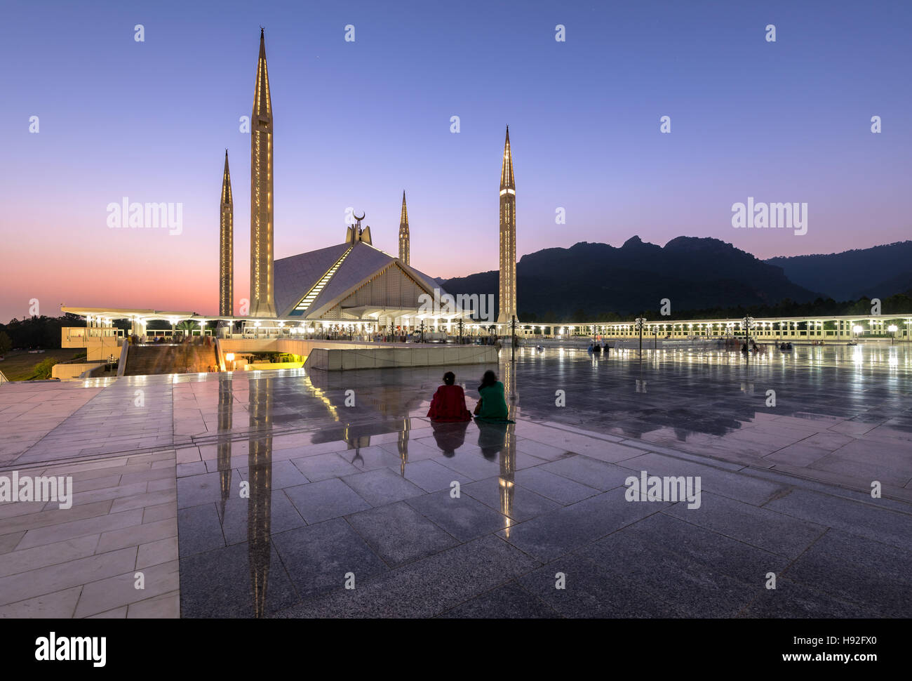 La Mosquée Shah Faisal est l'une des plus grande mosquée de l'Asie situé dans la capitale du Pakistan Islamabad. Banque D'Images