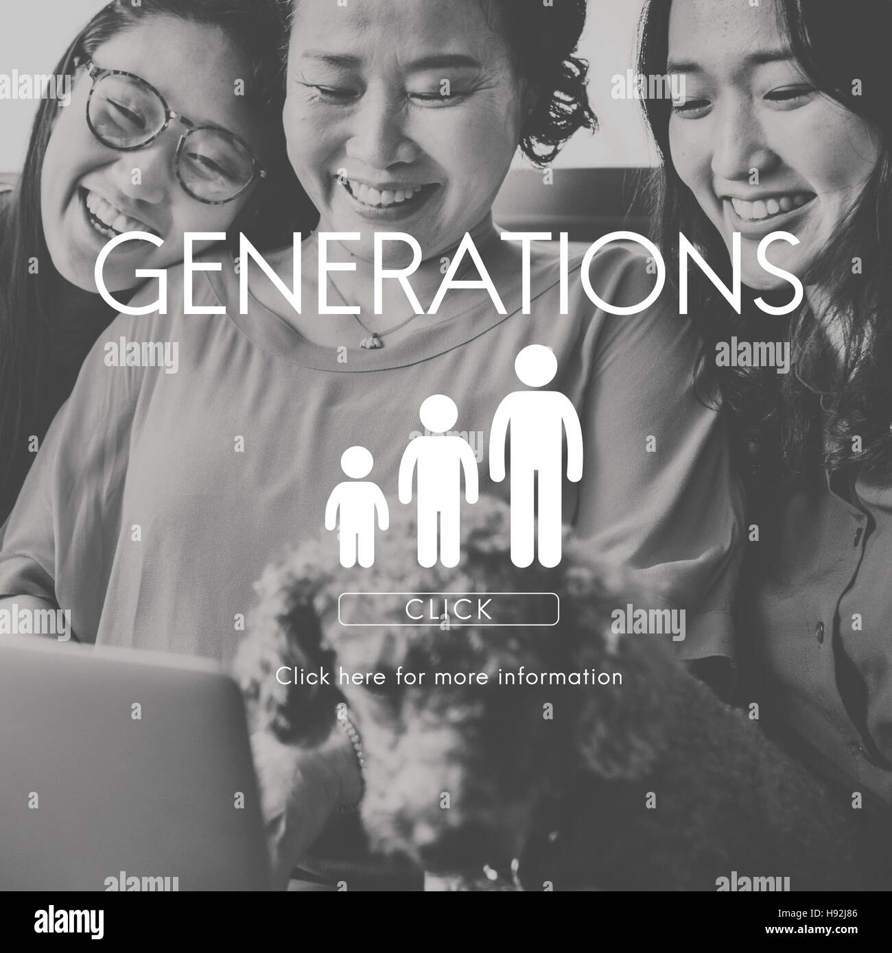 L'intimité familiale générations Concept de relation Banque D'Images