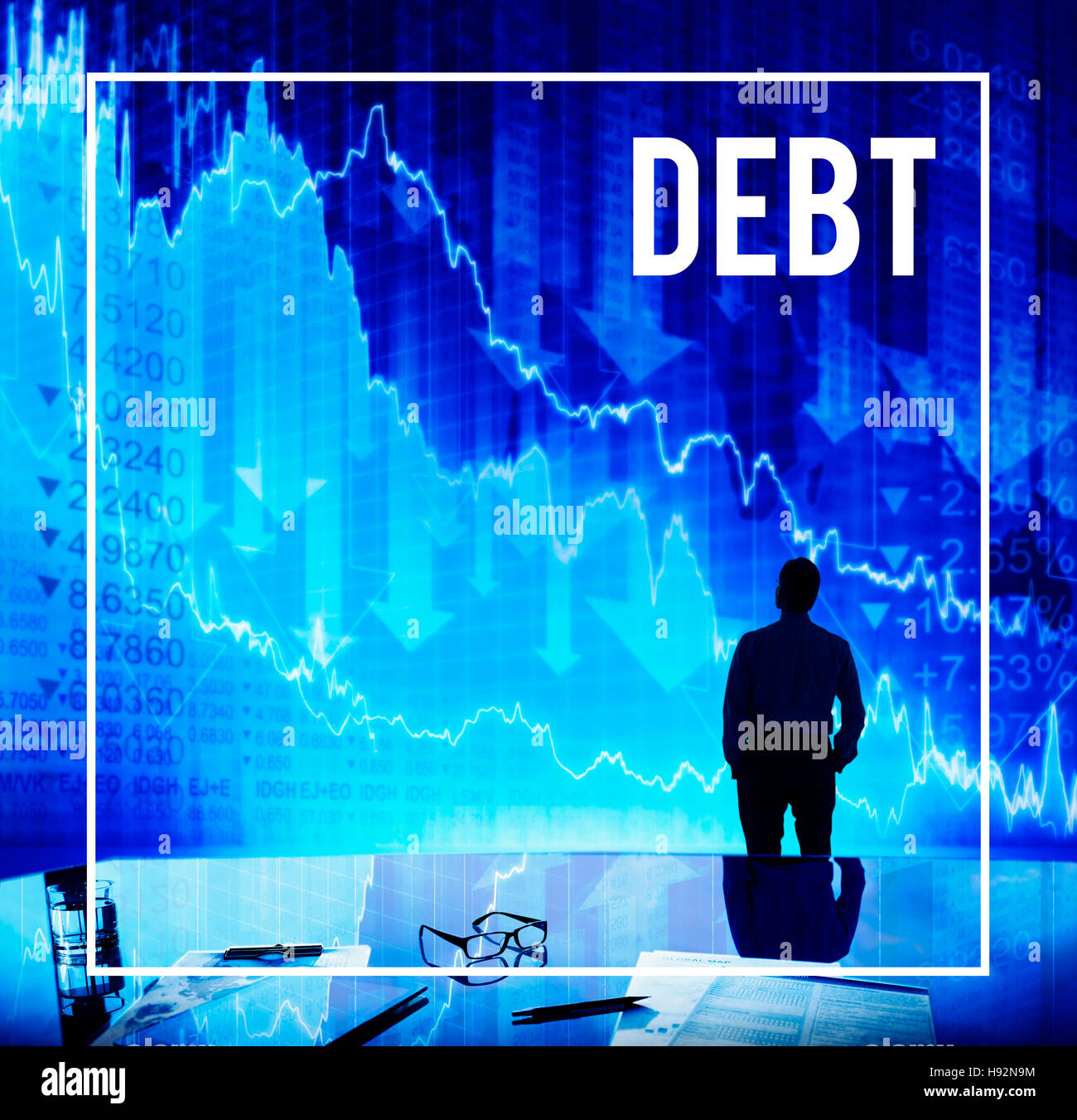 La dépression d'intérêt de la dette de jeu Concept de prêt Banque D'Images