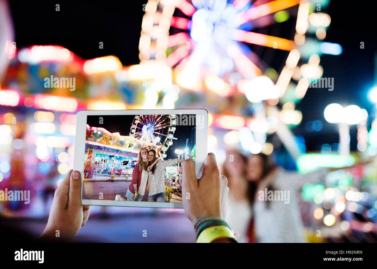 Parc d'Attractions ludiques de fête Concept Bonheur Banque D'Images