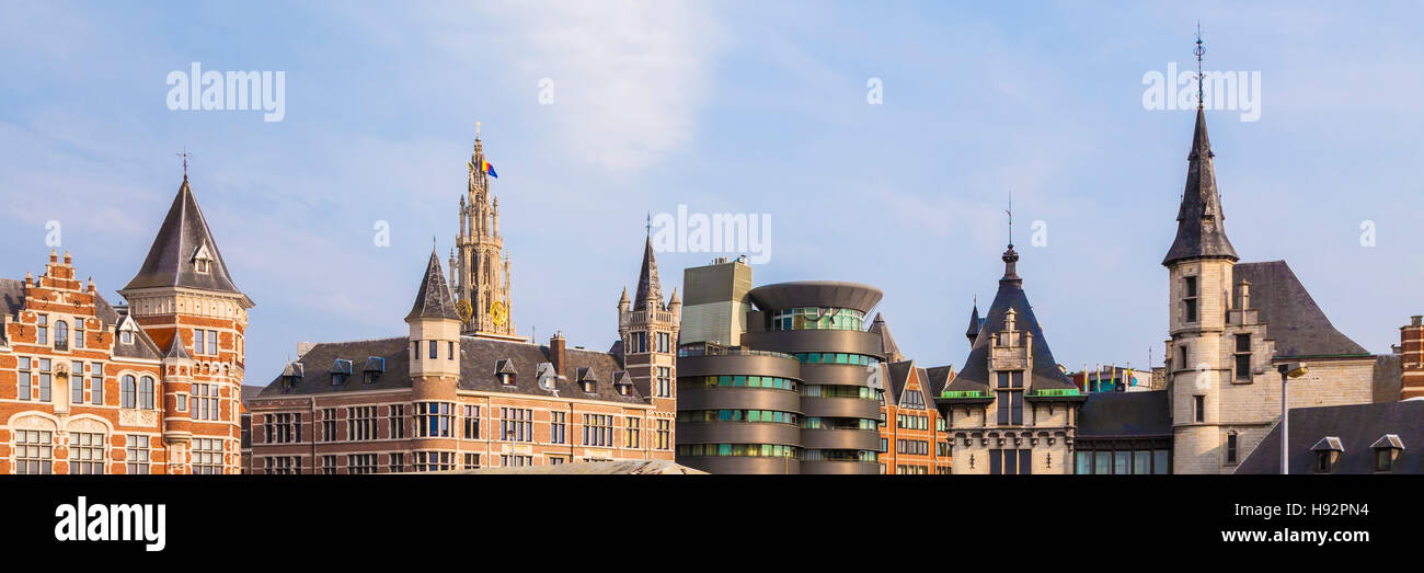 Paysage urbain d'Anvers, Flandre orientale, Belgique Banque D'Images