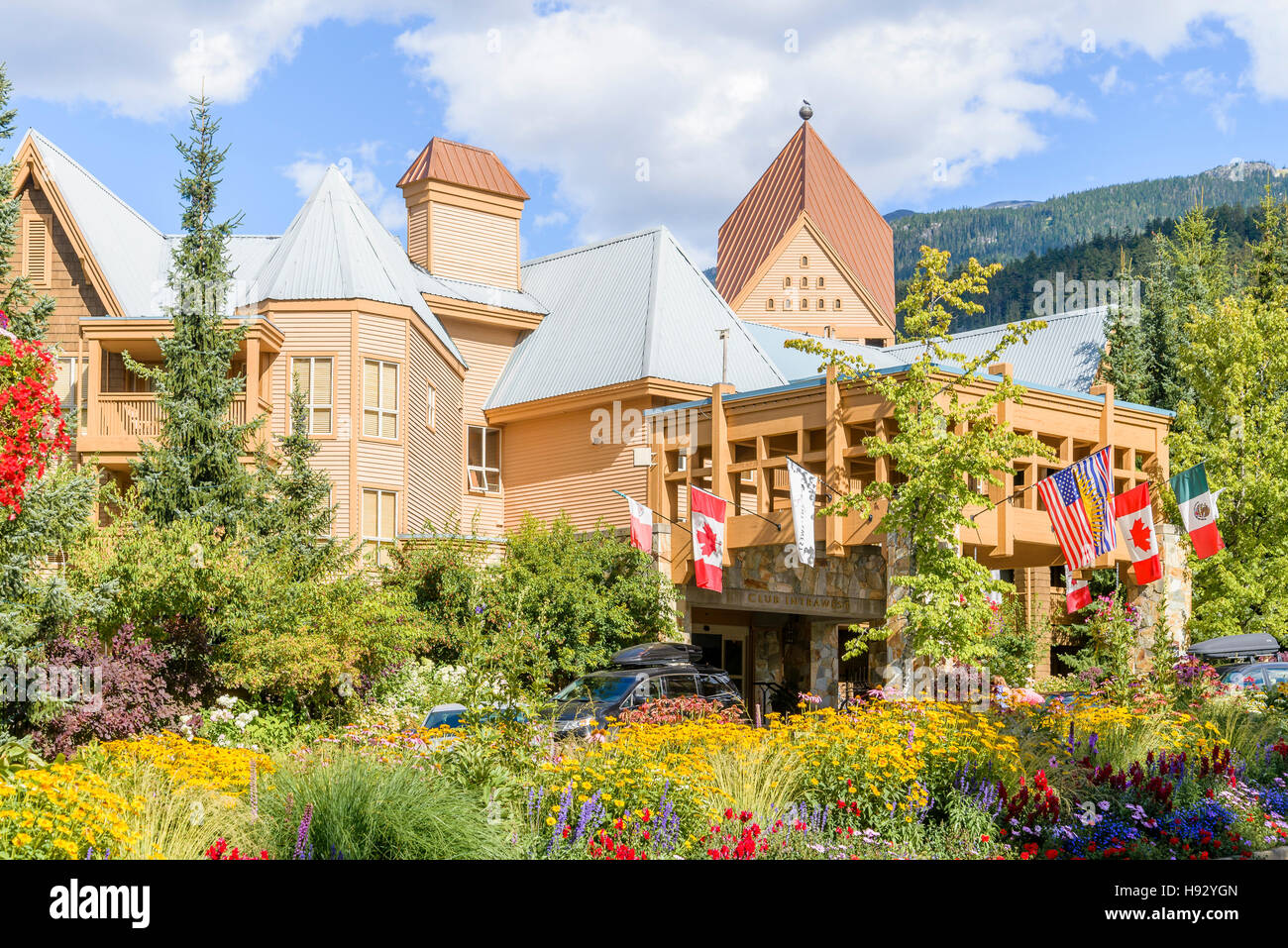 Club Intrawest Resort, Upper Village de Whistler, Whistler, British Columbia, Canada. Banque D'Images