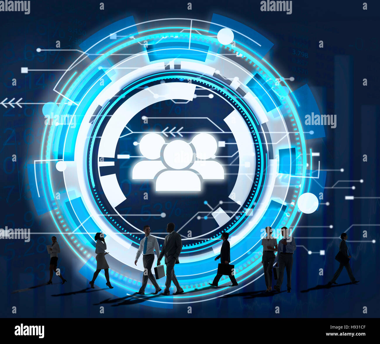 Les gens de l'équipe technologie Concept d'équipe de Hud Banque D'Images Les gens de l'équipe technologie Concept d'équipe de Hud Banque D'Images