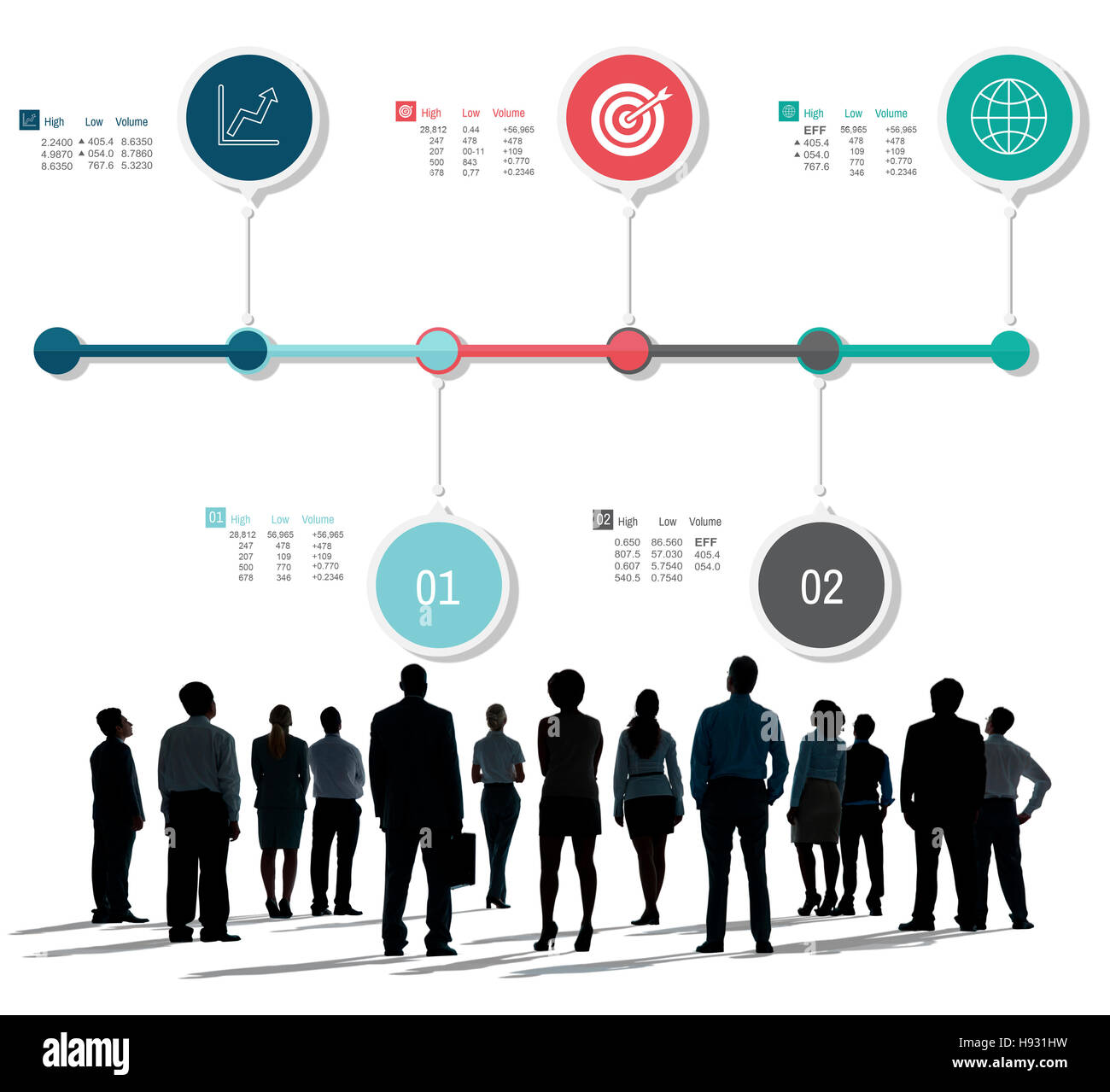 Schéma de données de l'analyse de l'information Concept Inforgrapic Banque D'Images