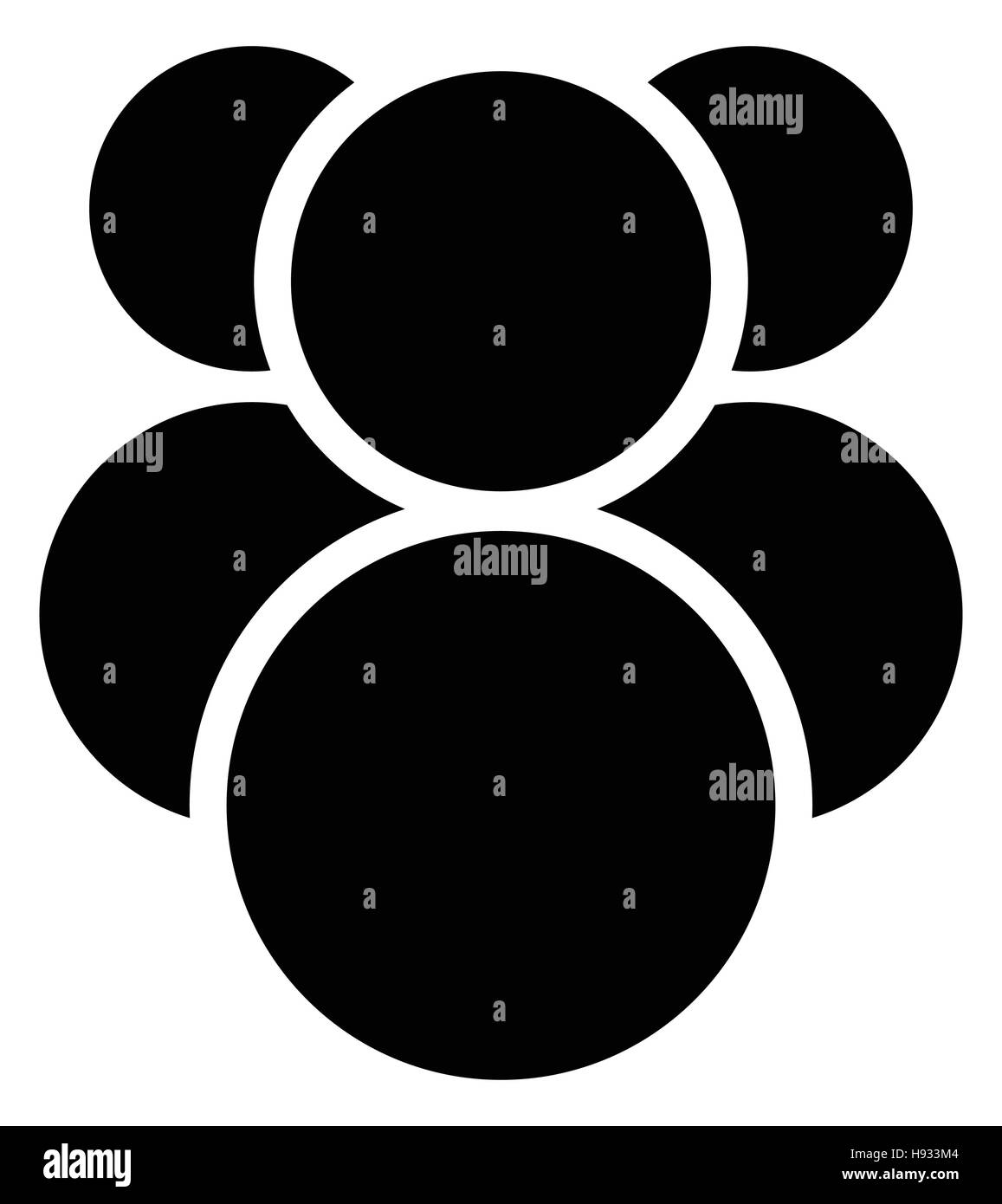 Icône, symbole avec 3 personne / personnage. L'icône de personnes. Illustration de Vecteur