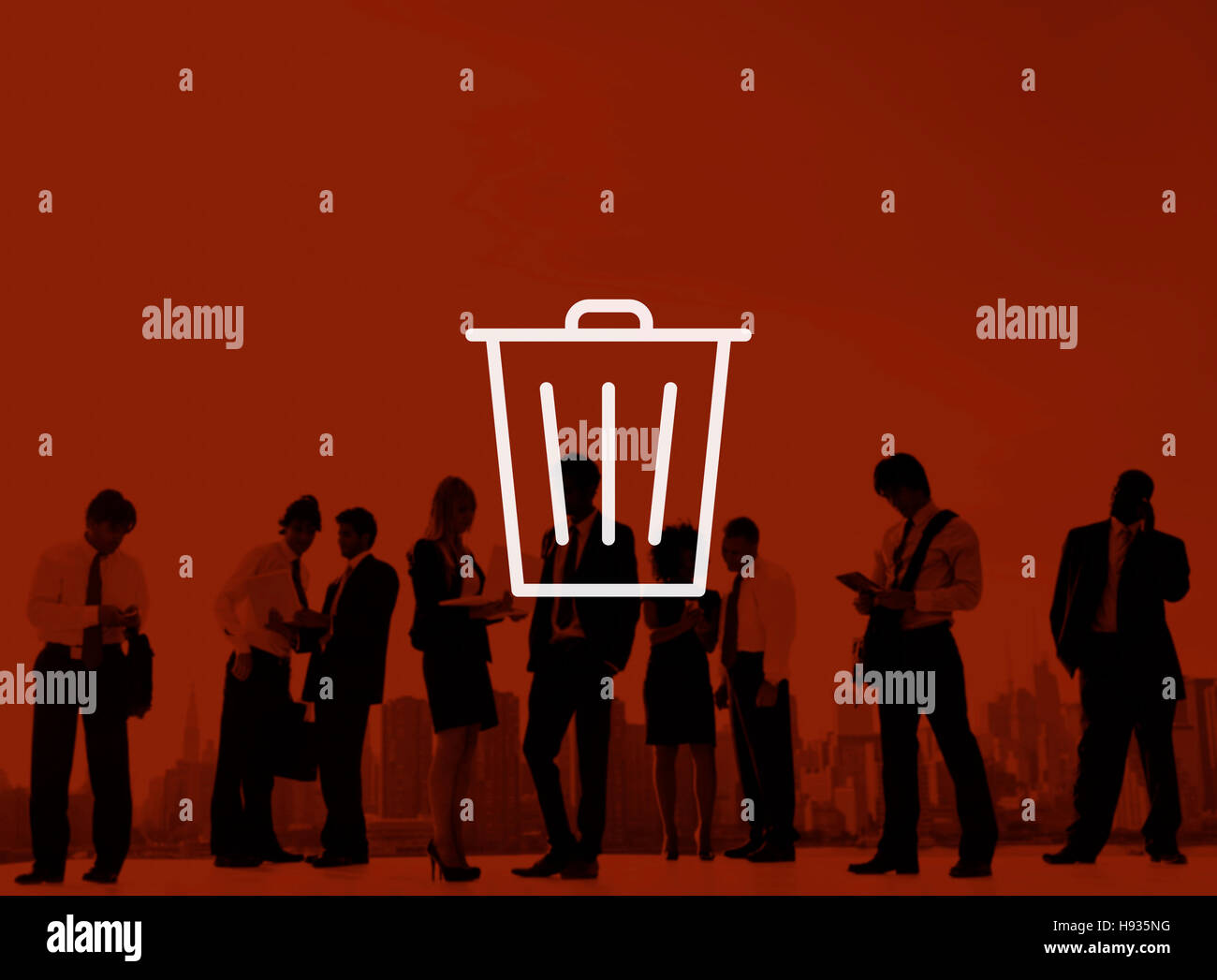 Déchets Déchets Poubelle Bin icône Indésirable Concept Banque D'Images