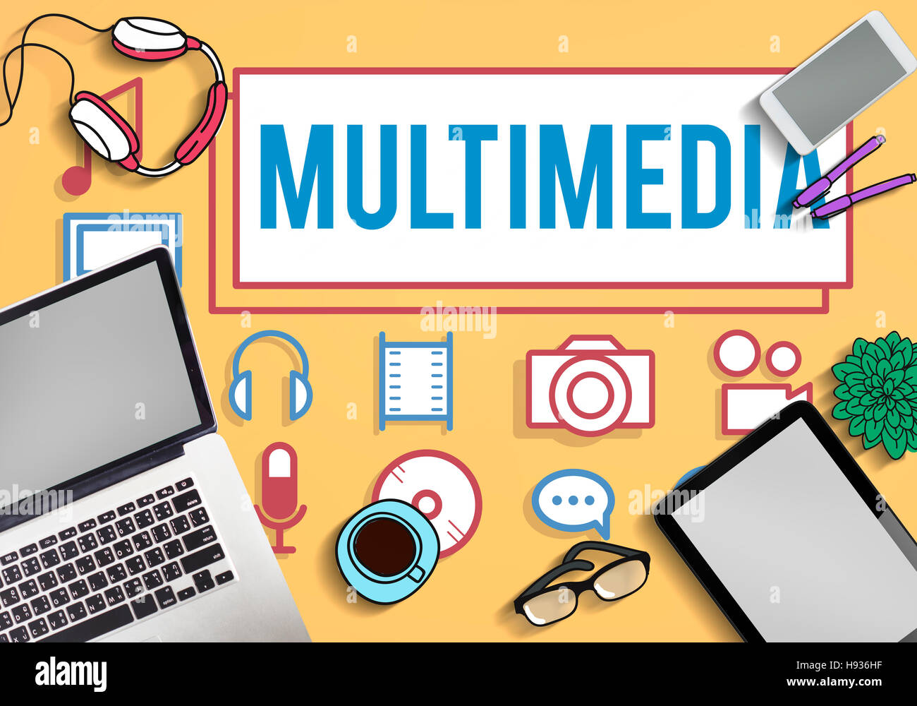 Animation Multimédia Infographie Concept numérique Banque D'Images