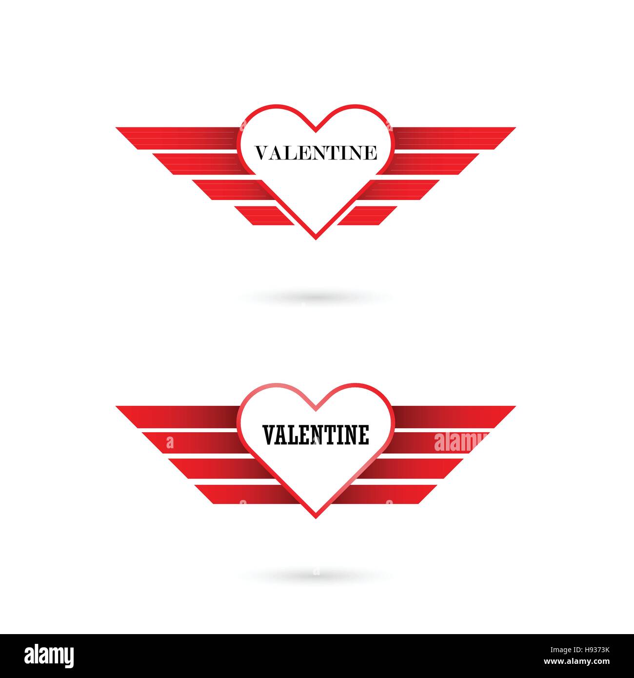 Saint Valentin coeur avec ailes d'anges sur background.Happy Valentines Day carte lettrage.happy holiday concept.Vector illustration. Illustration de Vecteur