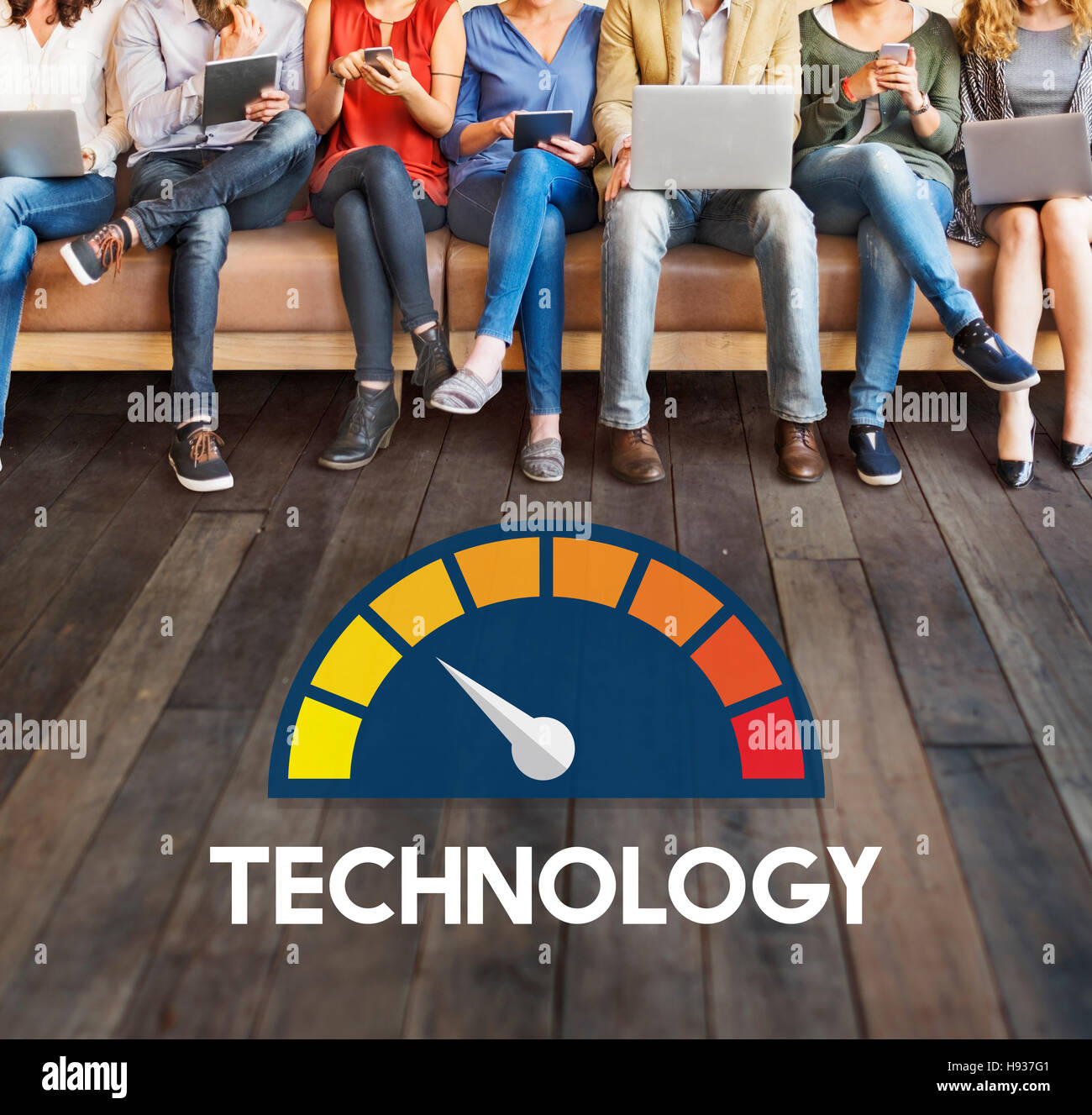 Test de vitesse Internet Logiciel Concept Banque D'Images