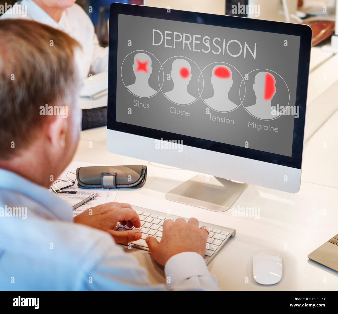 La migraine maux de tête Cluster Symptômes Tension Concept Banque D'Images