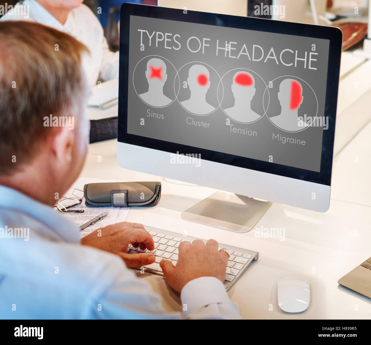 La migraine maux de tête Cluster Symptômes Tension Concept Banque D'Images