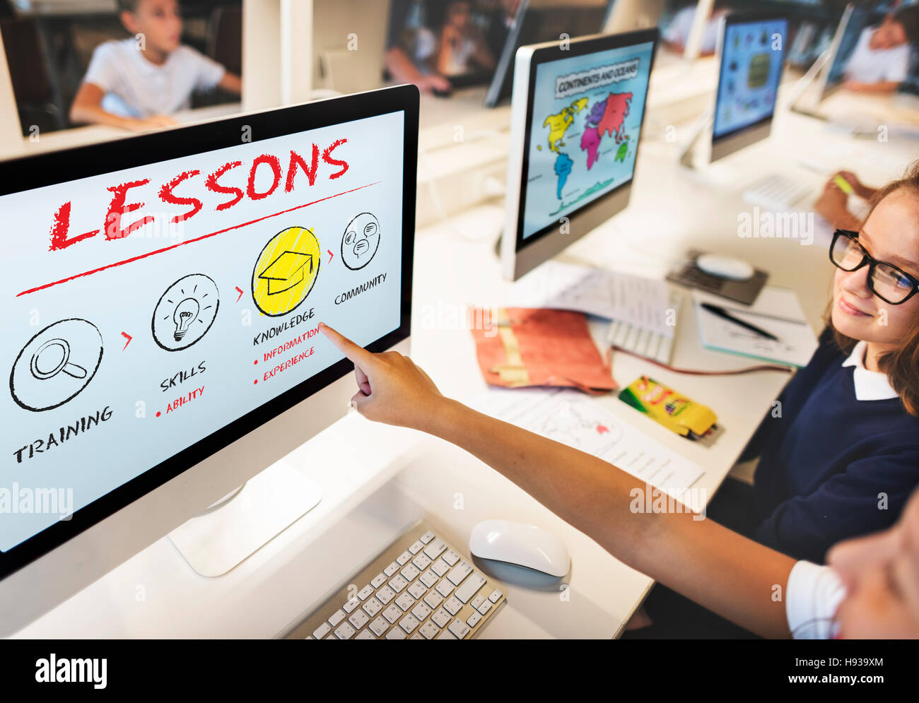 Leçons d'apprentissage des connaissances de l'Éducation Étude Concept Banque D'Images