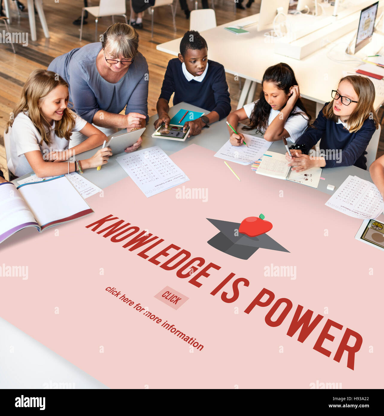 La connaissance est le pouvoir de l'Éducation Diplôme Concept à succès Banque D'Images