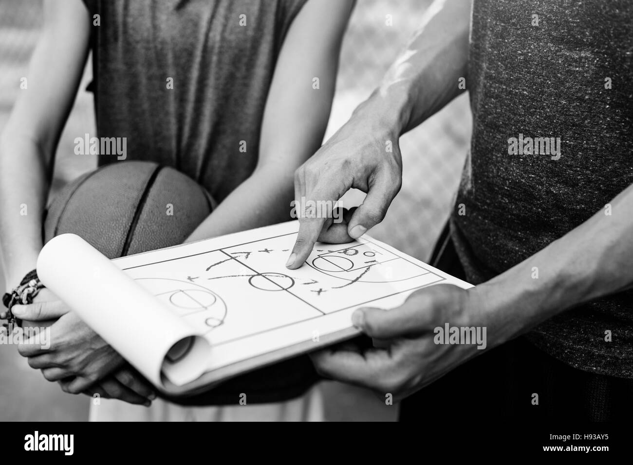 Basket-ball jeu Sport Concept tactique Plan Banque D'Images