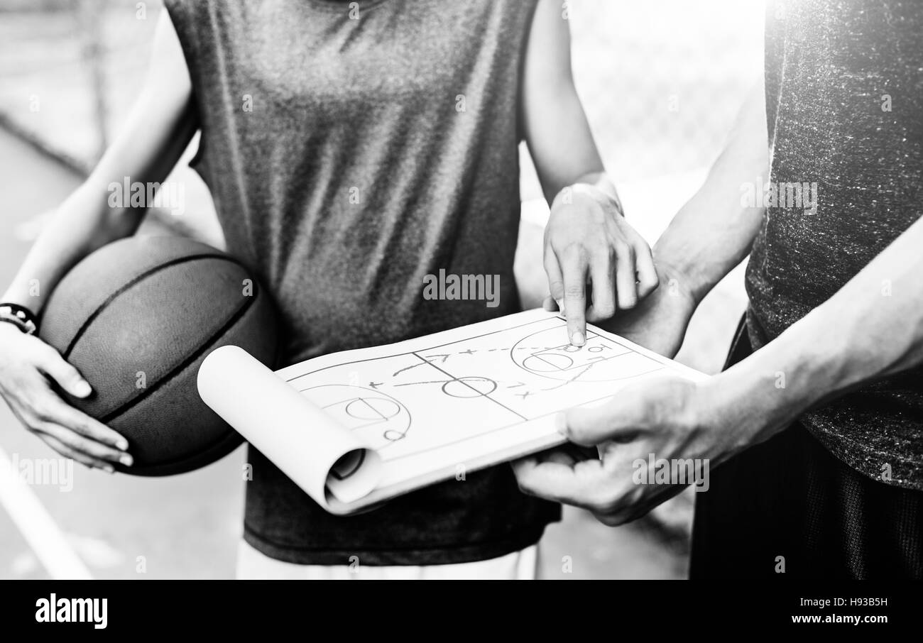 Basket-ball jeu Sport Concept tactique Plan Banque D'Images
