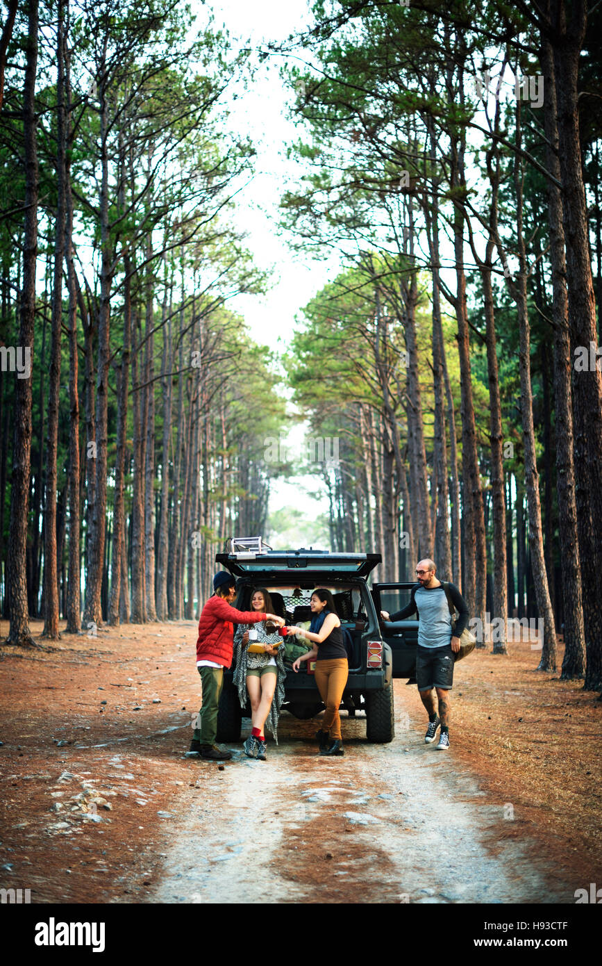 Roadtrip Camping Car Explorer Adventure Concept Banque D'Images