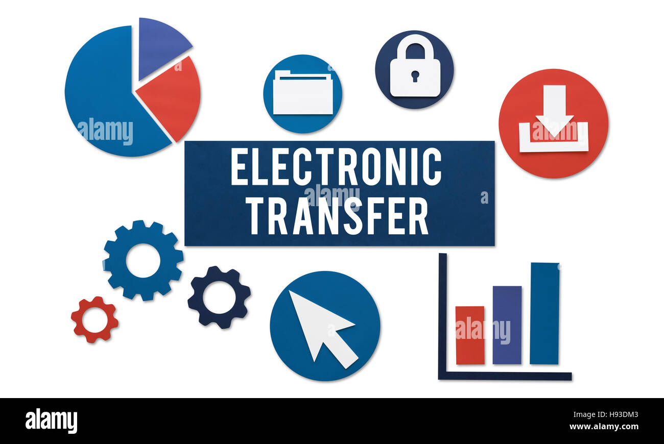 Transfert électronique de données bancaires Concept Internet Banque D'Images