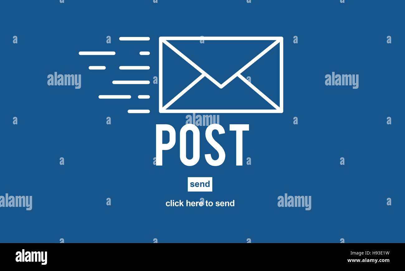Poster un message en ligne Mail Correspondance Communication Concept Banque D'Images