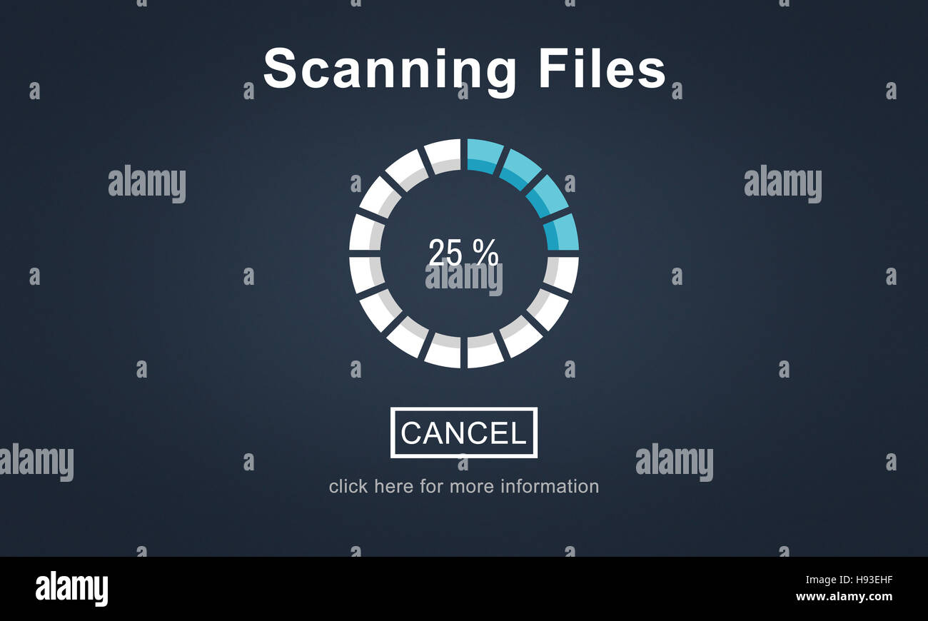 La recherche de l'analyse des fichiers Antivirus Traitement Concept Banque D'Images