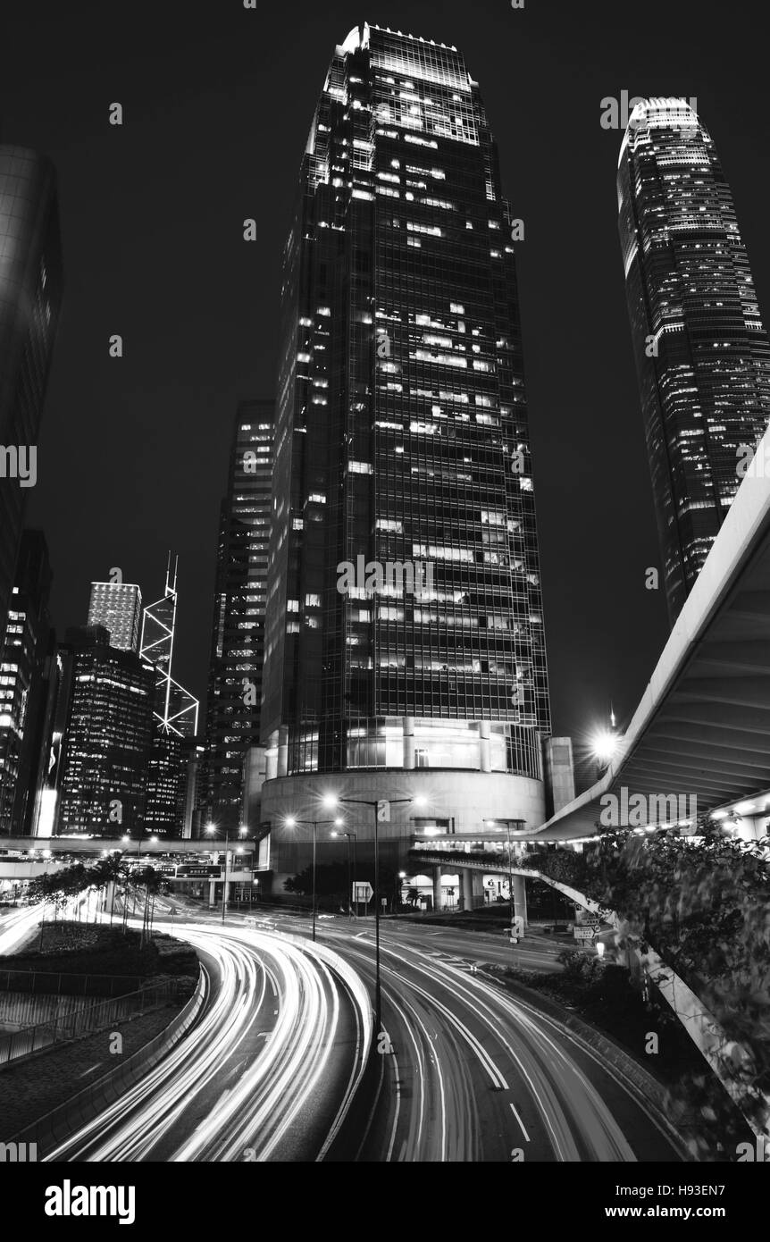 Hong Kong Les lumières de la ville, paysage urbain Paysage urbain Concept Banque D'Images