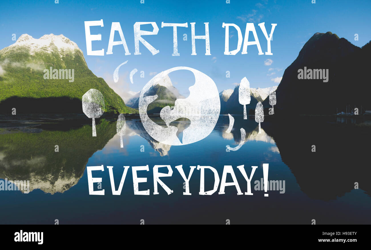 Le jour de la terre l'écologie sauver la Terre Concept Banque D'Images