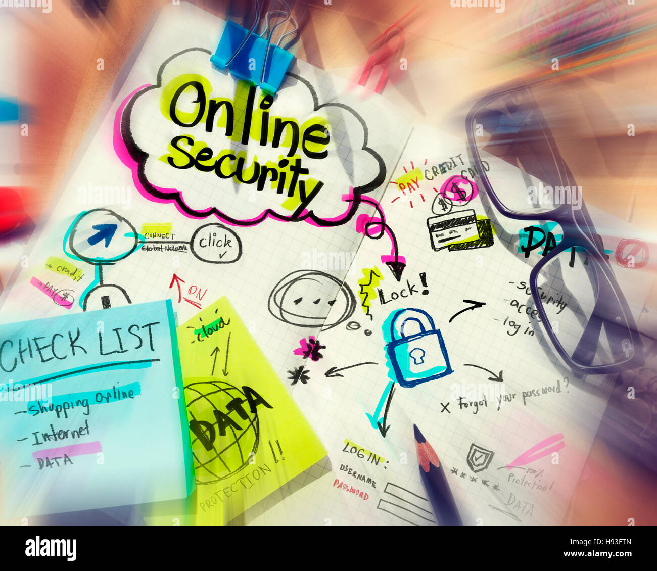 La sécurité en ligne des concepts de protection Internet Banque D'Images