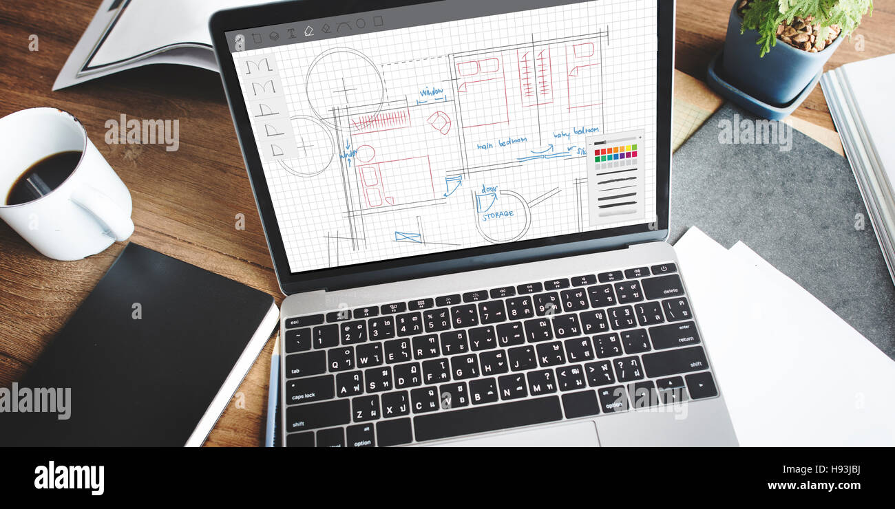 Plan directeur Plan d'architecture de travail de disposition Concept Banque D'Images