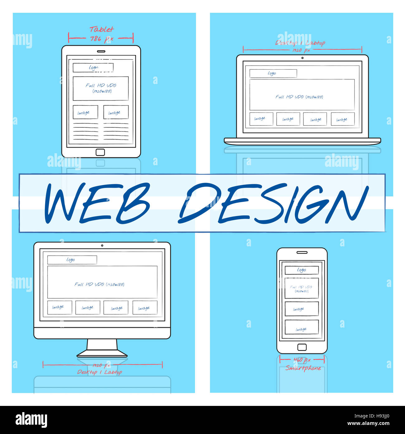 Modèle de Contenu Mise en page Web Design Concept Graphique Banque D'Images