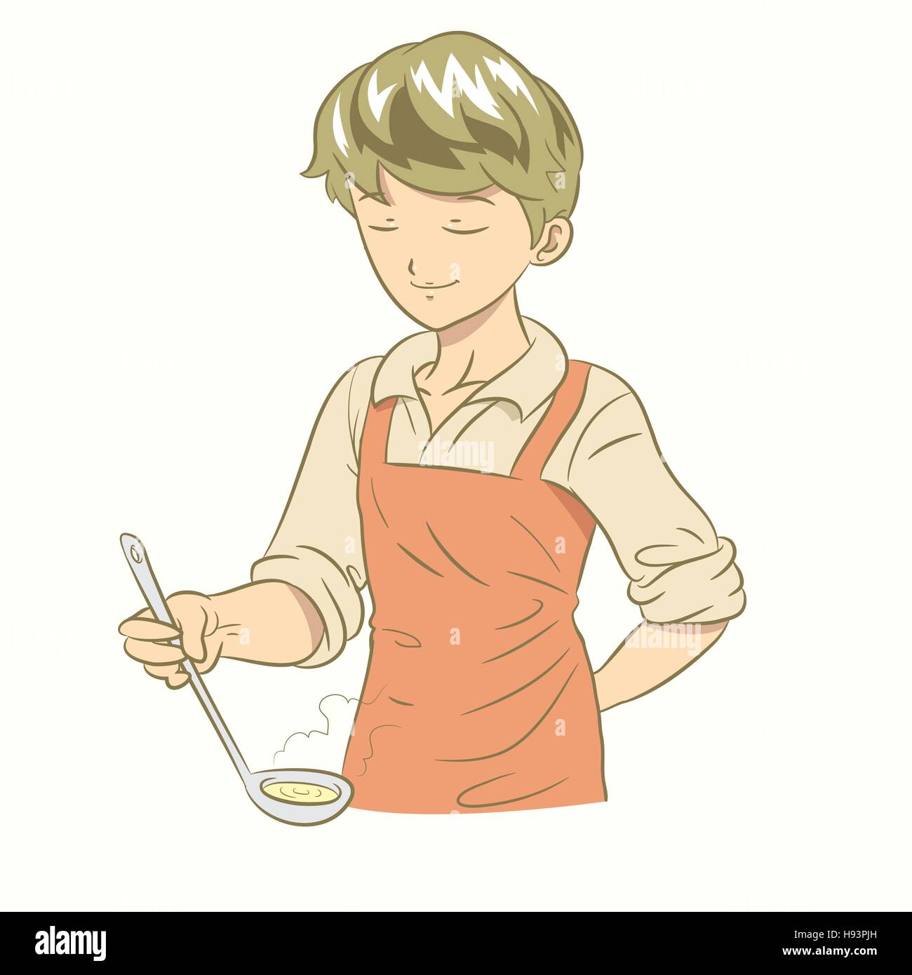 Homme cuisine Illustration de Vecteur